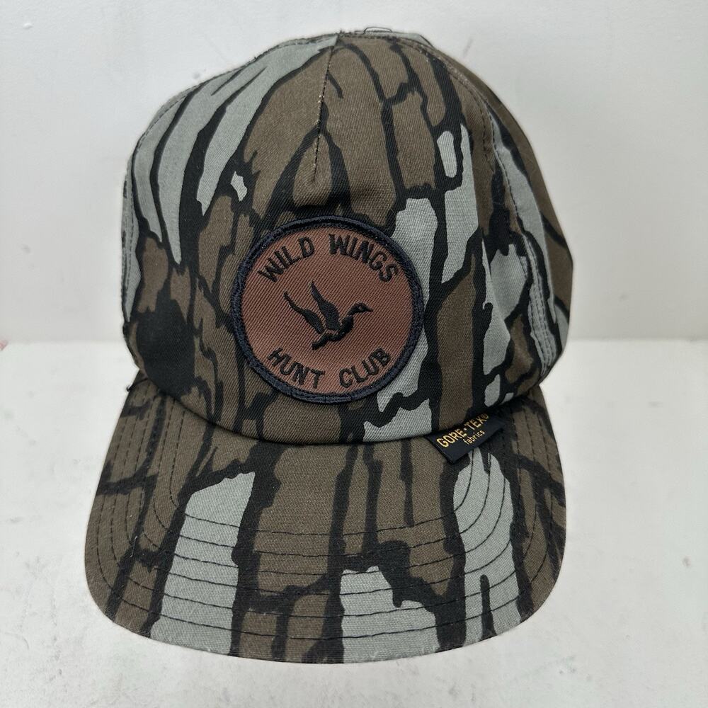 VTG Wild Wings Hunt Club Patch Hat Cap Gore-Tex Camo Adjustable Snapback USA